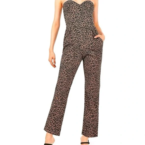 Express Leopard Print Jumpsuit, women’s size 12 - Picture 1 of 4